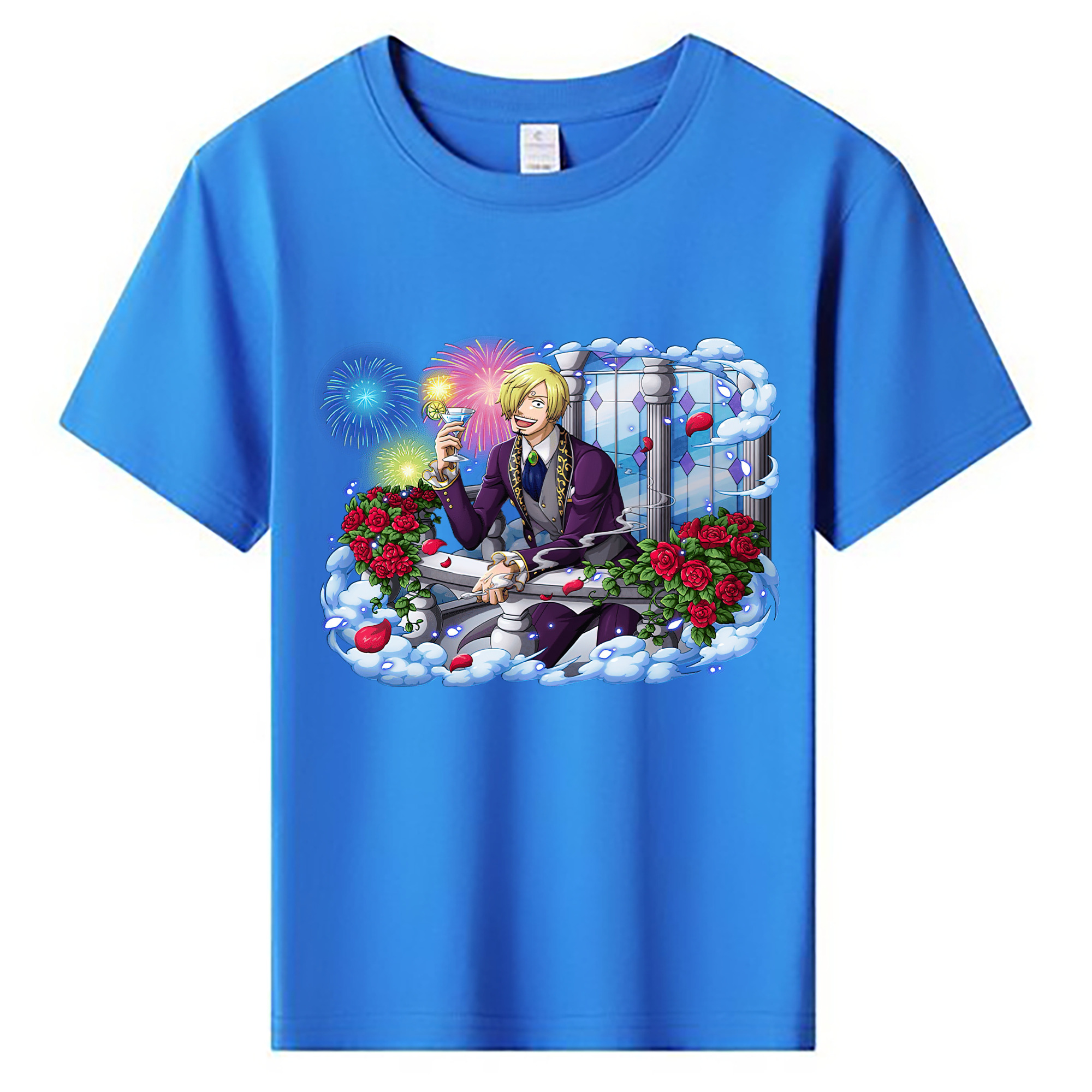 （画像用） ワンピース サンジ ONE PIECE Sanji 綿100％キッズTシャツ（フロントプリント）